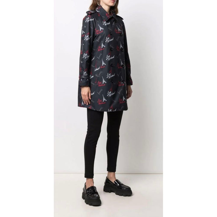 Black polyester women's coat