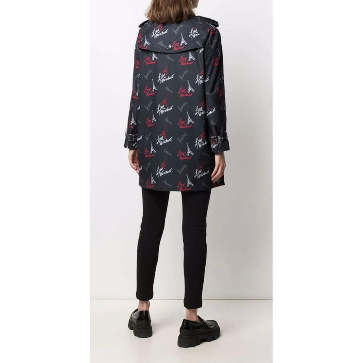 Black polyester women's coat