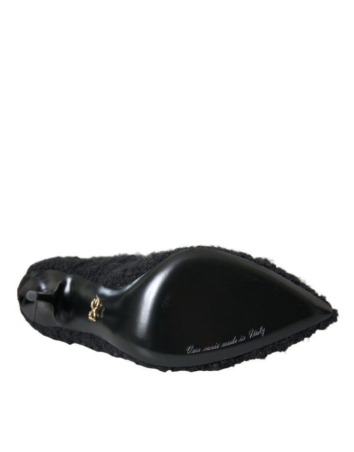 Schwarz Stiletto Heels Mid Calf Stiefel Schuhe