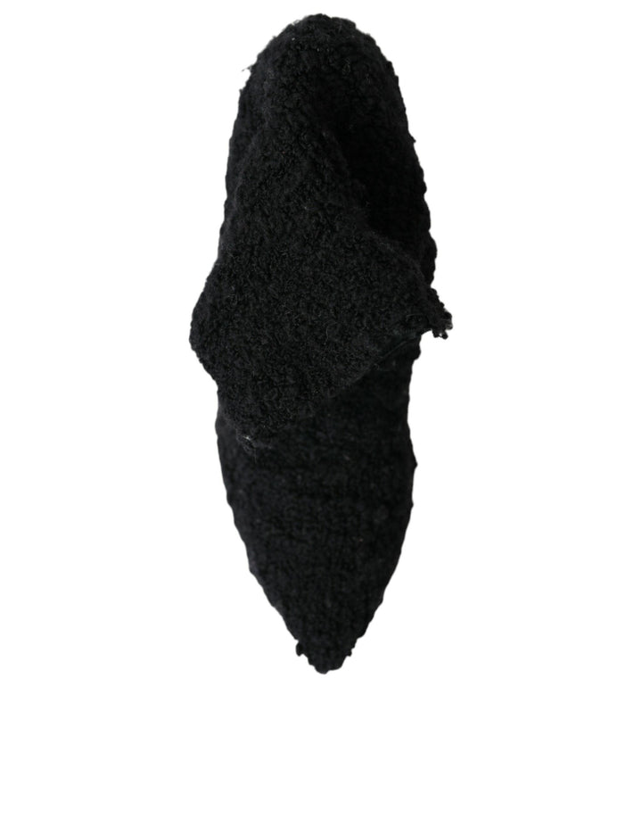 Schwarz Stiletto Heels Mid Calf Stiefel Schuhe