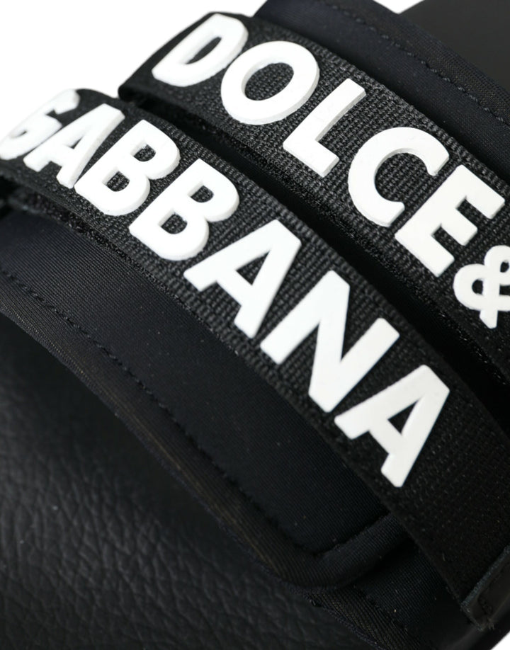 Schwarze Neopren Slides Flats Beachwear Schuhe