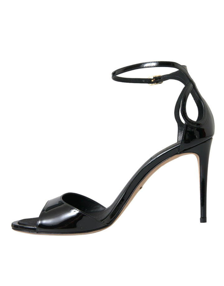 Schwarz KEIRA Leder Heels Sandalen Schuhe