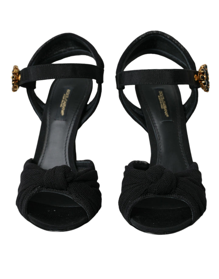 Schwarz Wildleder verschönert Heels Sandalen Schuhe