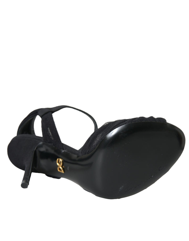 Schwarz Wildleder verschönert Heels Sandalen Schuhe