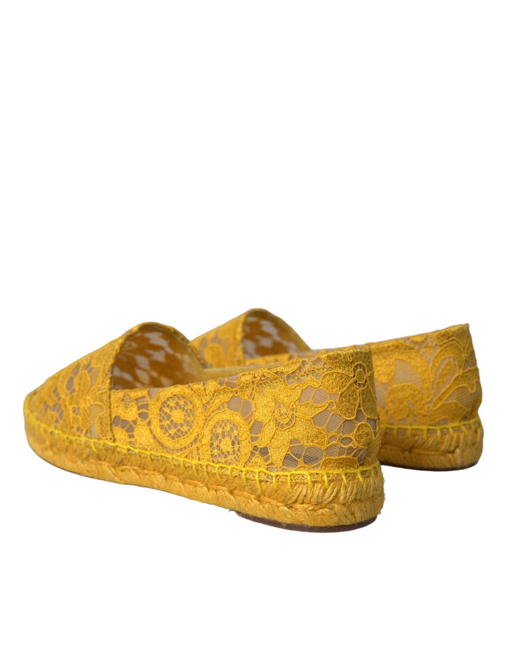 Gelb Taormina Lace Espadrille Loafers Flats Schuhe