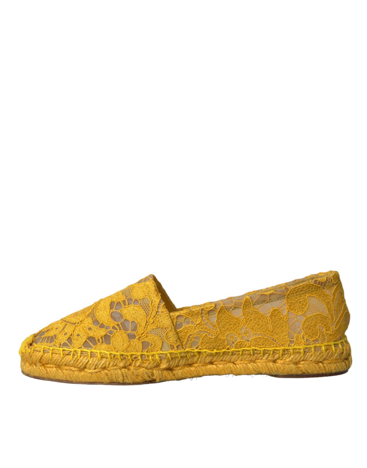Gelb Taormina Lace Espadrille Loafers Flats Schuhe