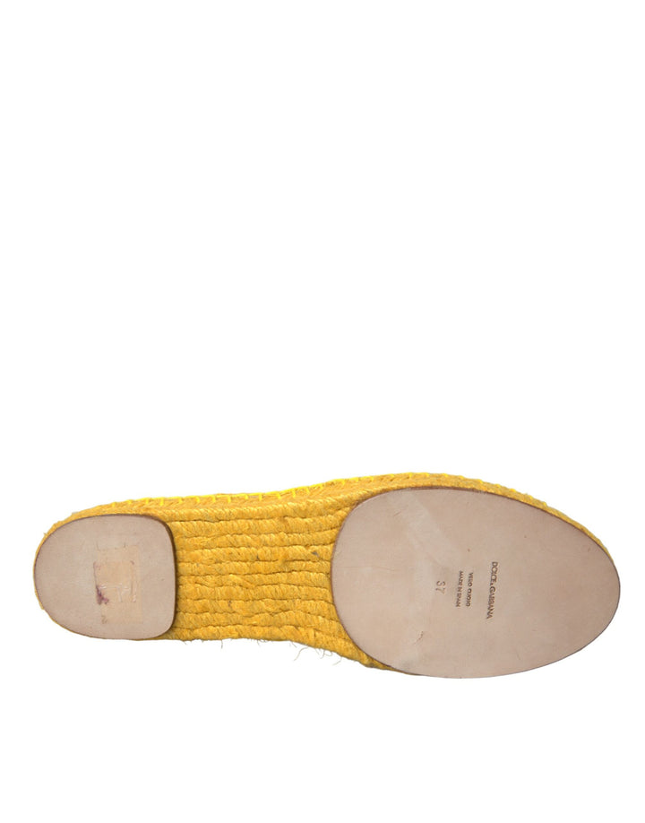 Gelb Taormina Lace Espadrille Loafers Flats Schuhe