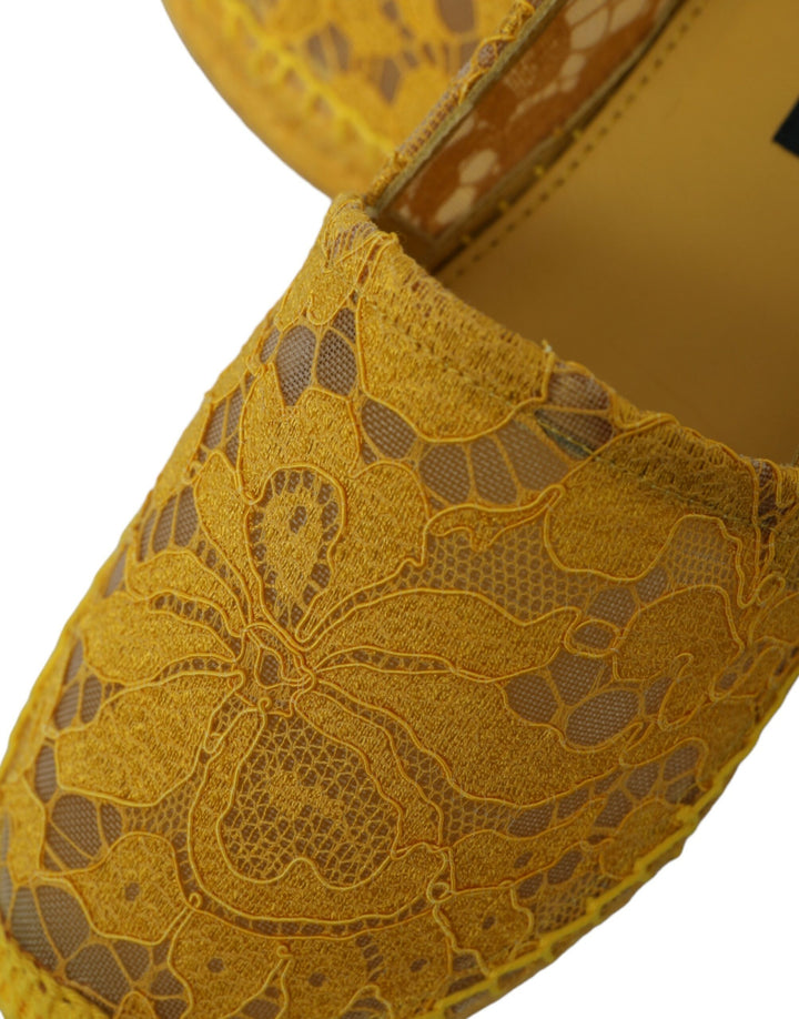 Gelb Taormina Lace Espadrille Loafers Flats Schuhe