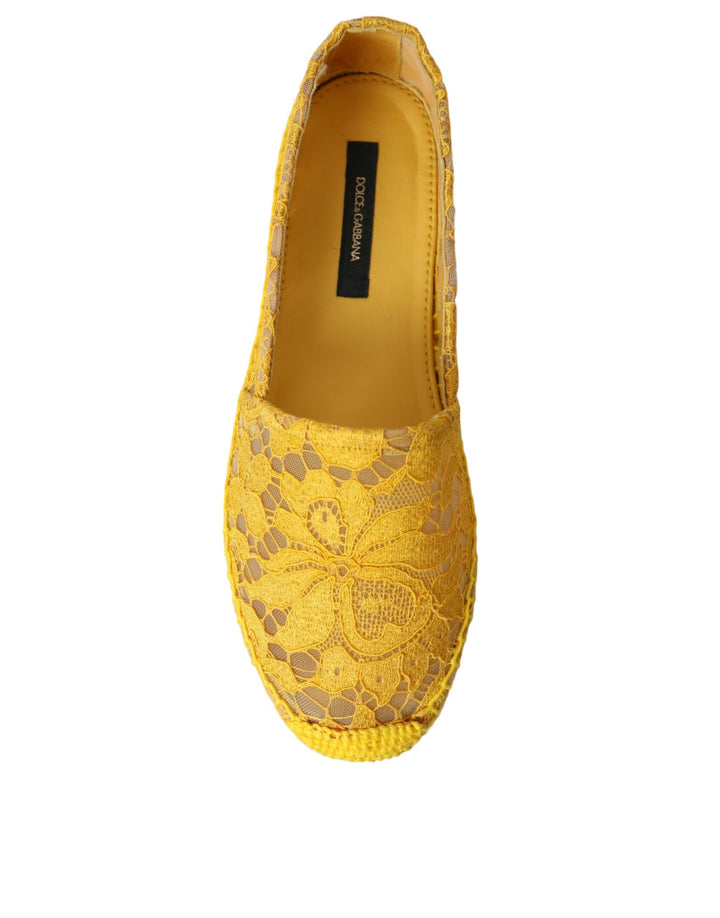Gelb Taormina Lace Espadrille Loafers Flats Schuhe