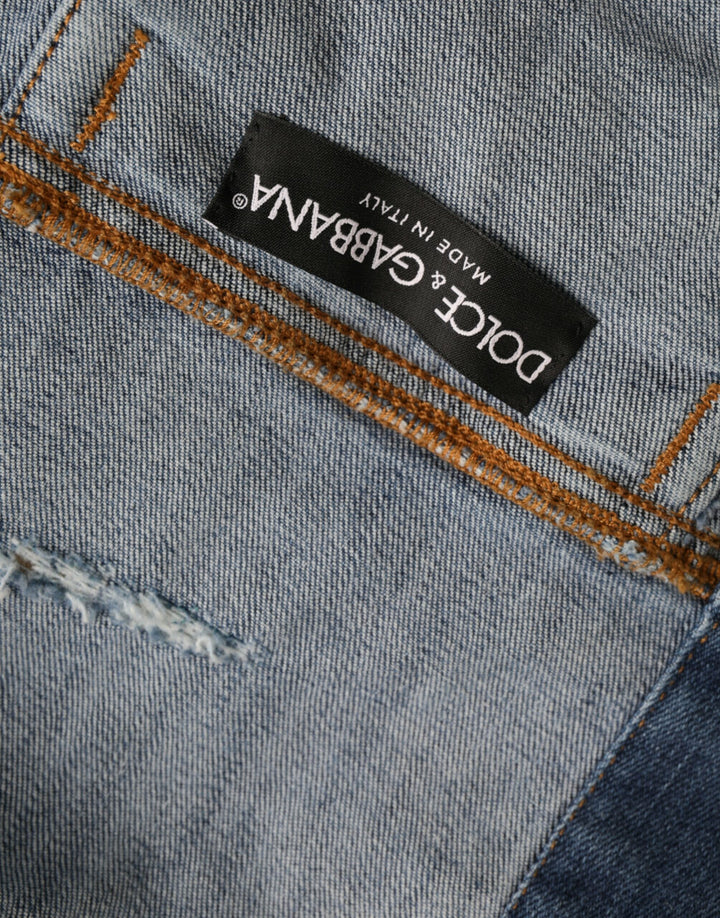 Grüne Baumwolle Tie Dye Cropped Gekürzte Denim Jacke