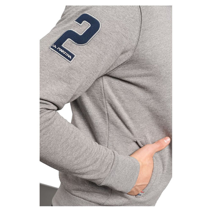 Grauer Baumwollpullover für Männer