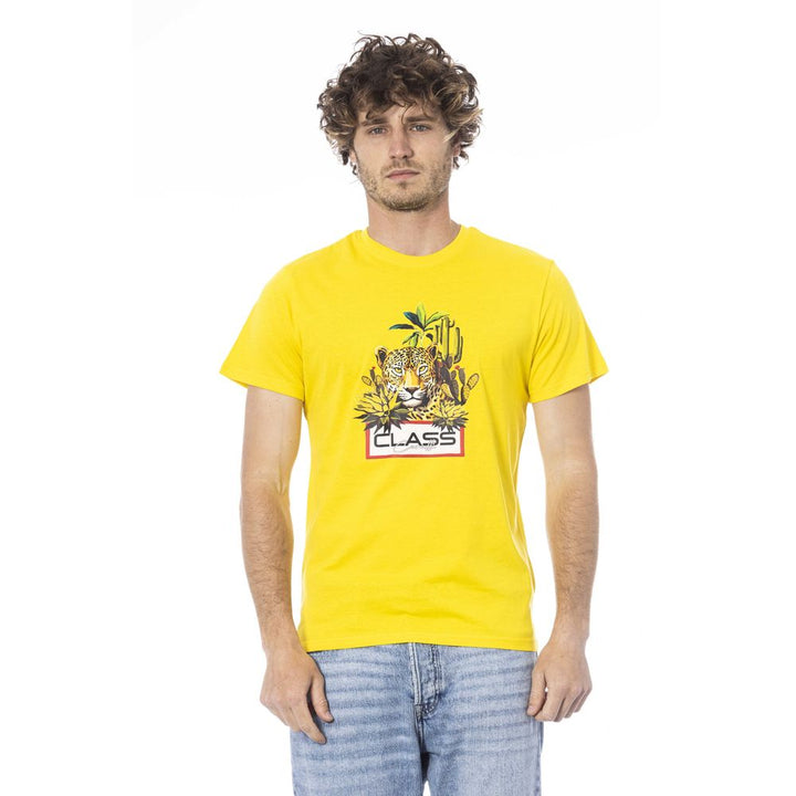 Gelbes Baumwolle Männer T-Shirt