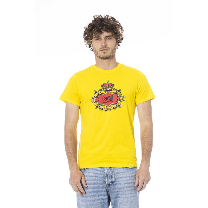 Gelbes Baumwolle Männer T-Shirt