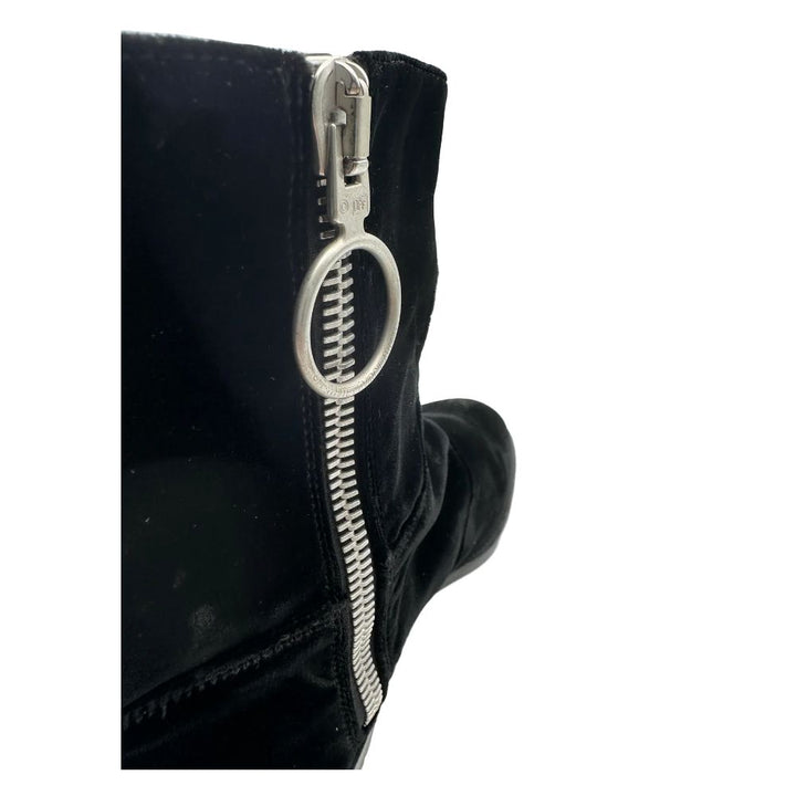 Schwarze Kalbsleder Damenstiefelette