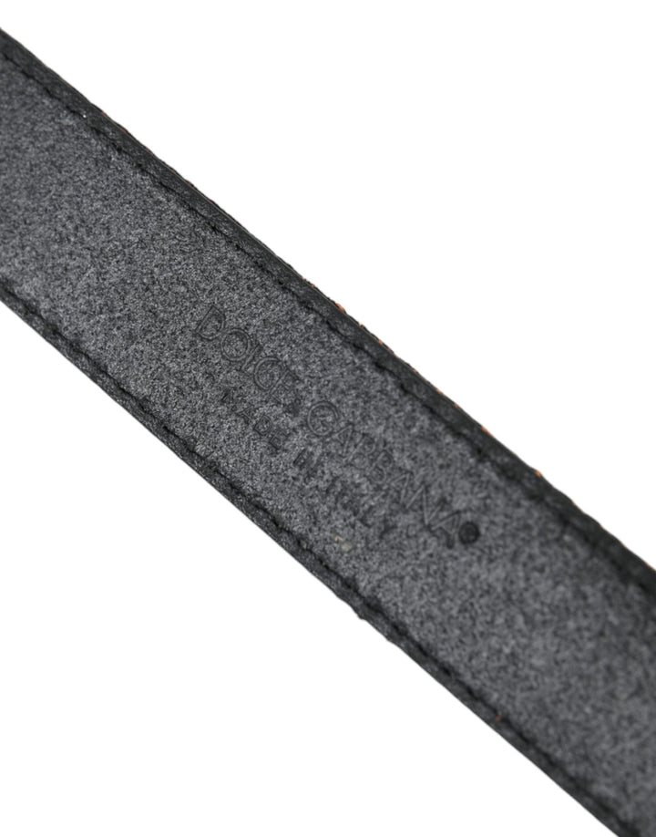 Goldfarbener Jacquard-Streifen Gürtel mit silberner Metallschnalle