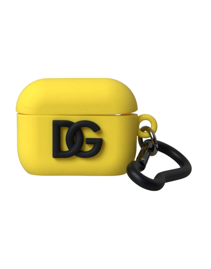 Gelbe Silikonhülle mit Logo-Prägung für die Airpods