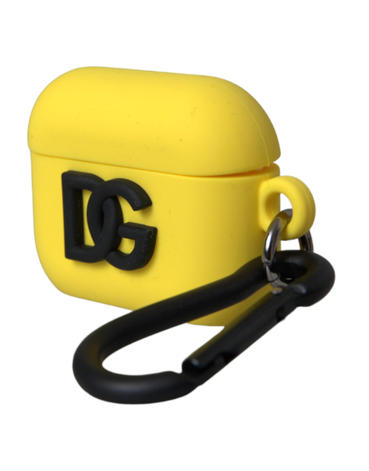 Gelbe Silikonhülle mit Logo-Prägung für die Airpods