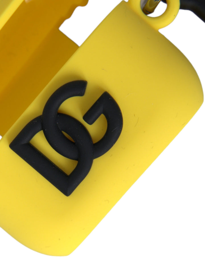 Gelbe Silikonhülle mit Logo-Prägung für die Airpods