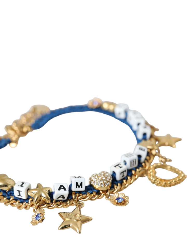 Gold Tone Messing Kette Iam The Star Armband
