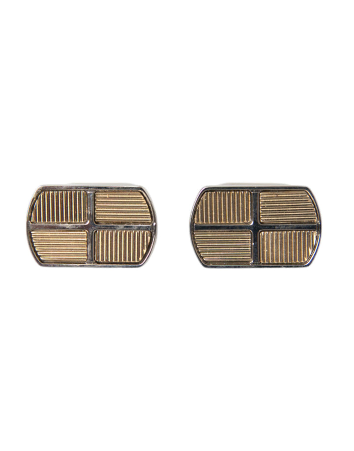 Silver gold plated metal brass pin cufflinks