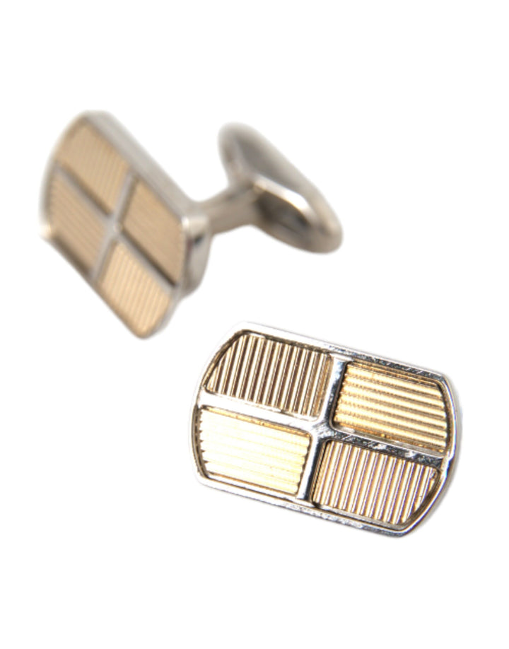 Silver gold plated metal brass pin cufflinks