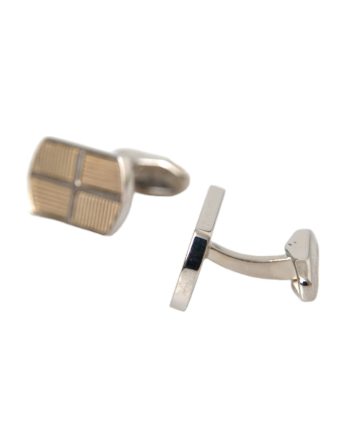 Silver gold plated metal brass pin cufflinks