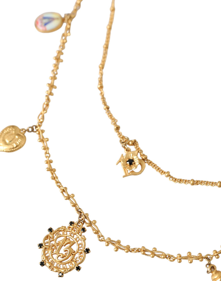 Gold-Ton Kette Messing Charme Erklärung Sizilien Halskette