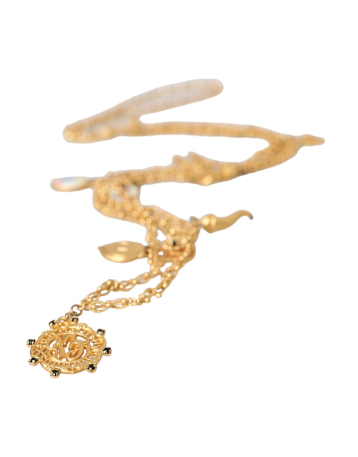Gold-Ton Kette Messing Charme Erklärung Sizilien Halskette