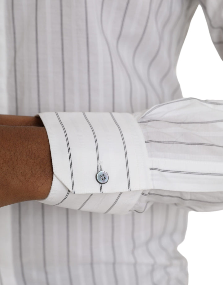 Schwarz-weiß gestreiftes formelles Kleid GOLD Hemd