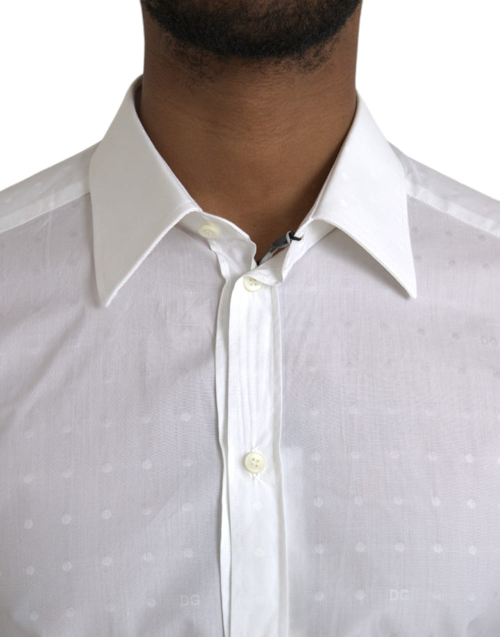 Weißes Logo Baumwolle Männer Kleid GOLD Hemd