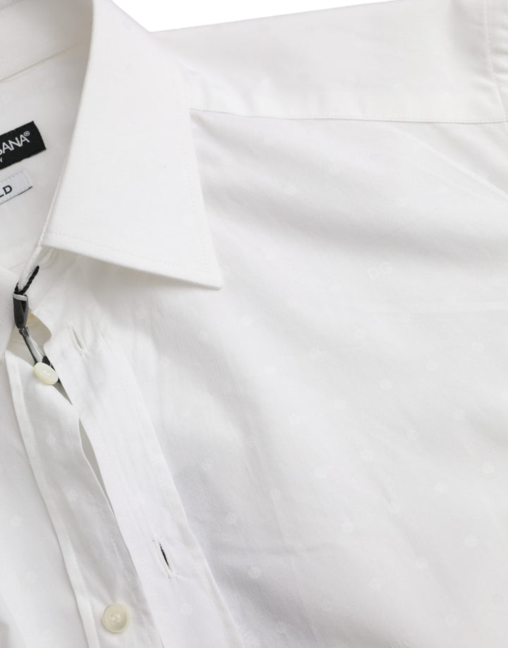 Weißes Logo Baumwolle Männer Kleid GOLD Hemd