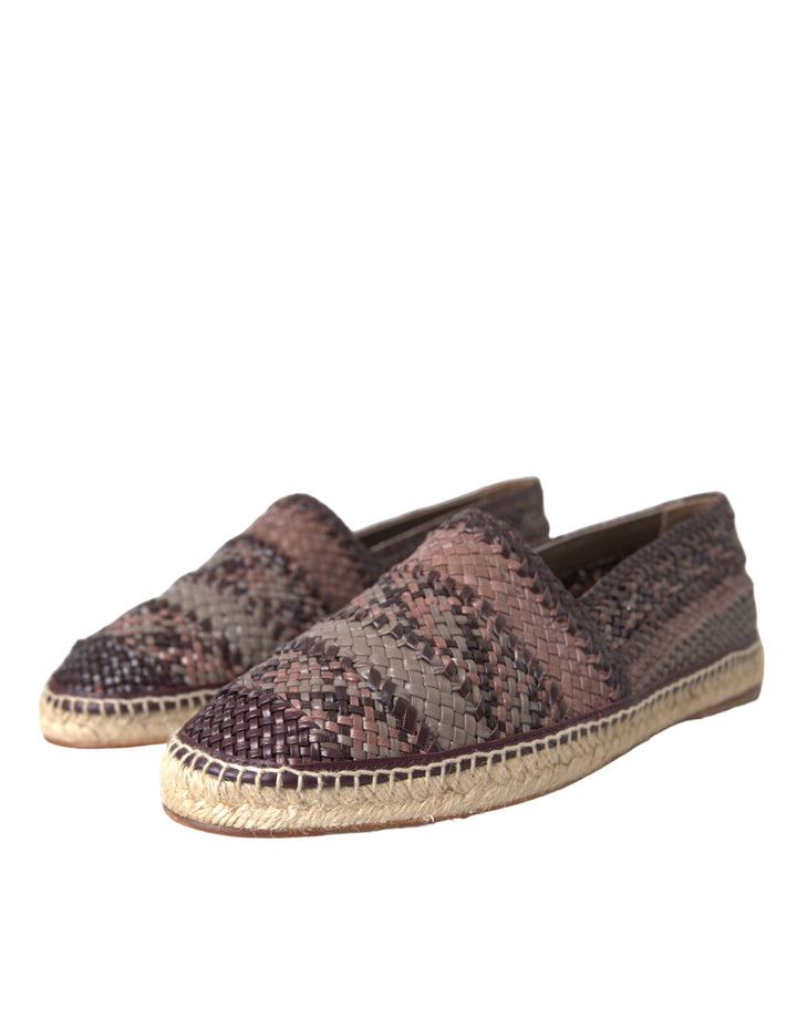 Braun Buffalo Leder Espadrille Flats Schuhe