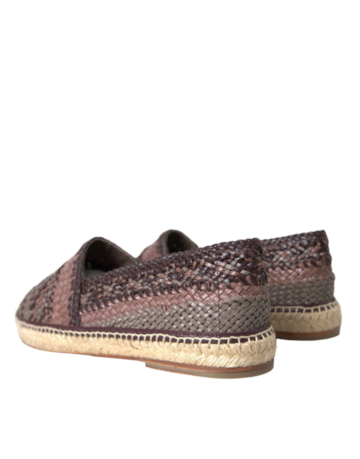 Braun Buffalo Leder Espadrille Flats Schuhe