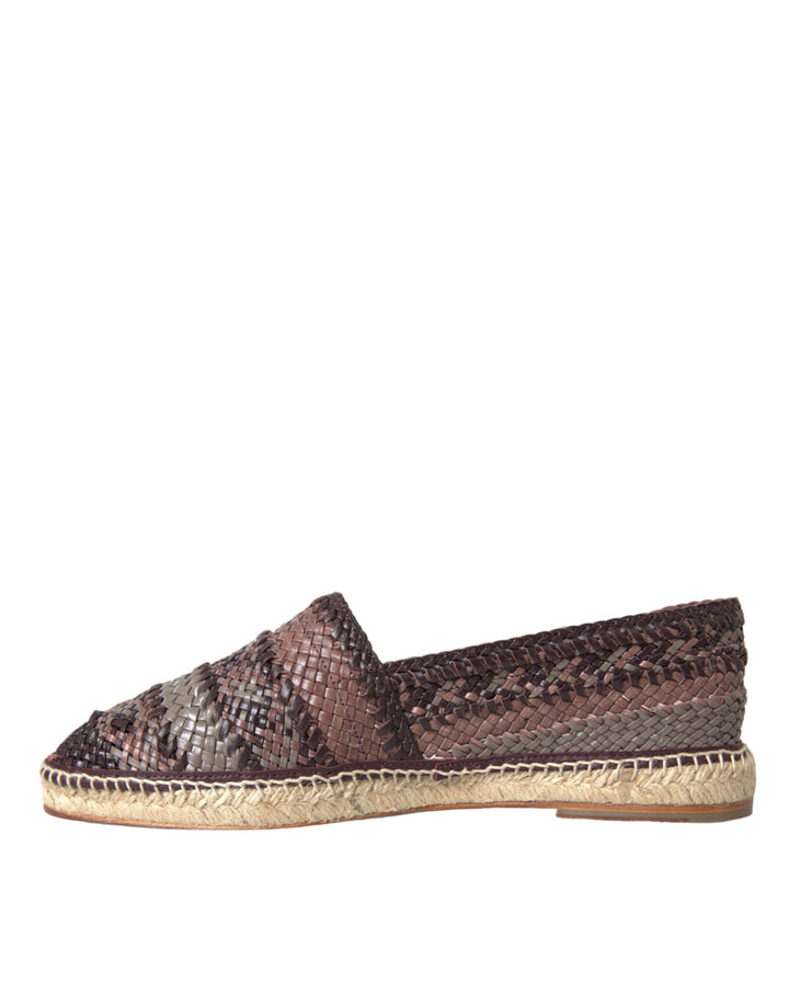 Braun Buffalo Leder Espadrille Flats Schuhe