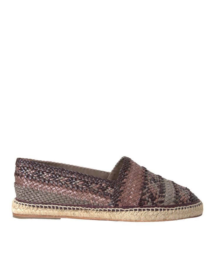 Braun Buffalo Leder Espadrille Flats Schuhe