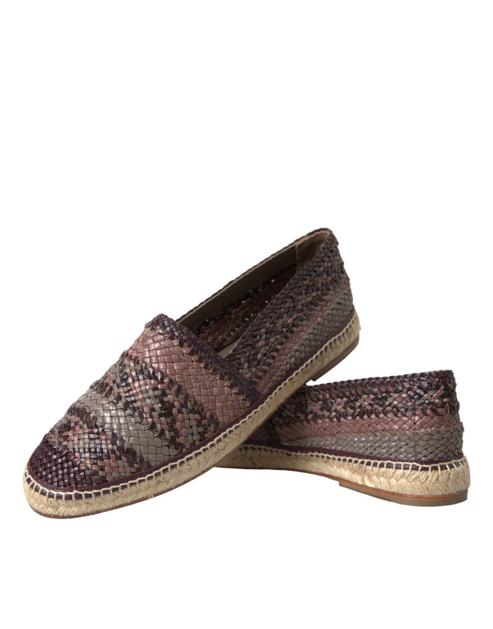 Braun Buffalo Leder Espadrille Flats Schuhe