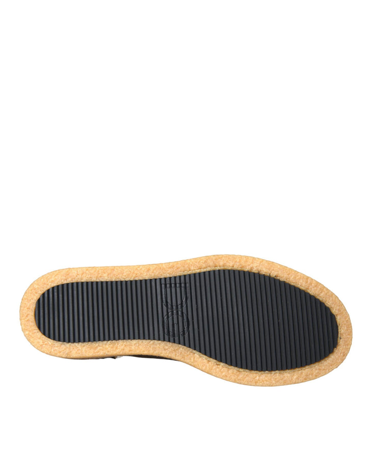 Braun Schwarz Fell Leder Loafers Männer Schuhe