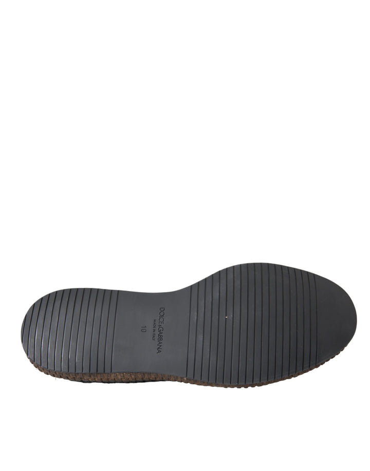 Schwarze gewebte Ziegenleder Schnürschuhe Derby