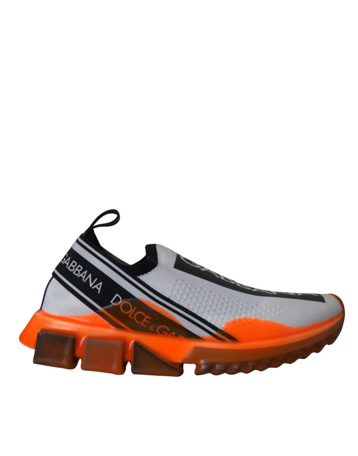 Schwarz Weiß Orange Slip On Sorrento Turnschuhe Schuhe