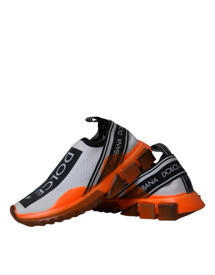 Schwarz Weiß Orange Slip On Sorrento Turnschuhe Schuhe