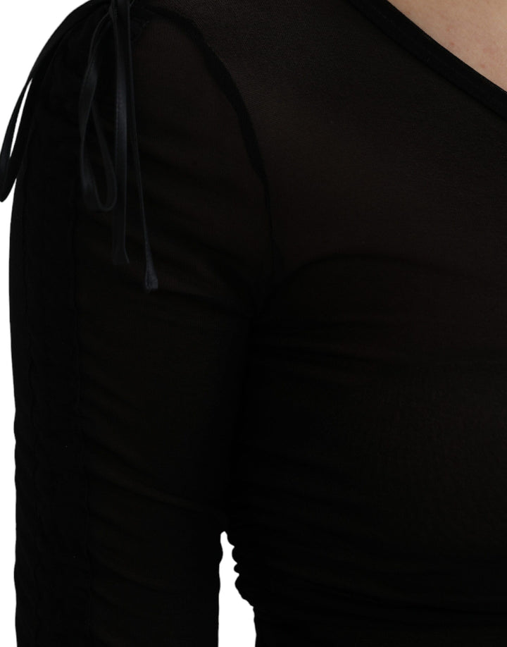 Black sheer bodycon midi dress
