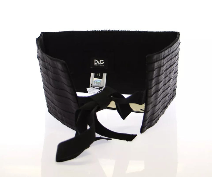 Black silk cummerbund for women