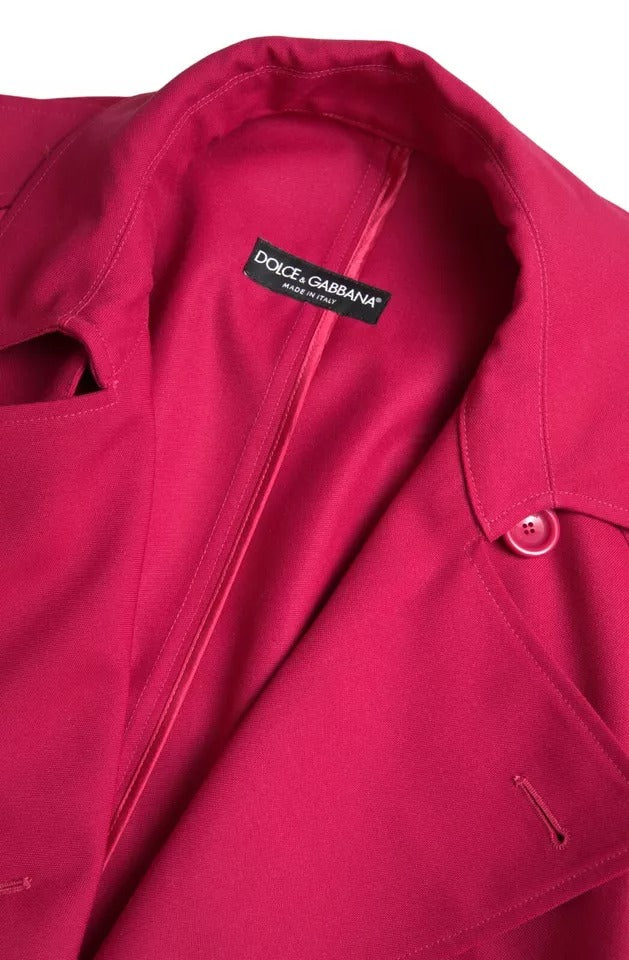 Dunkelrosa Zweireiher Trenchcoat Jacke