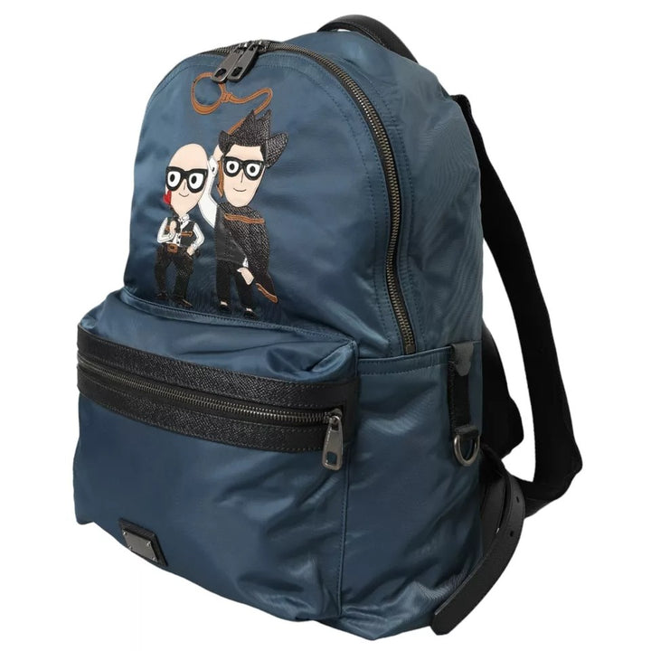 Blaues Nylon #DGFamily Patch Männer Rucksack Tasche