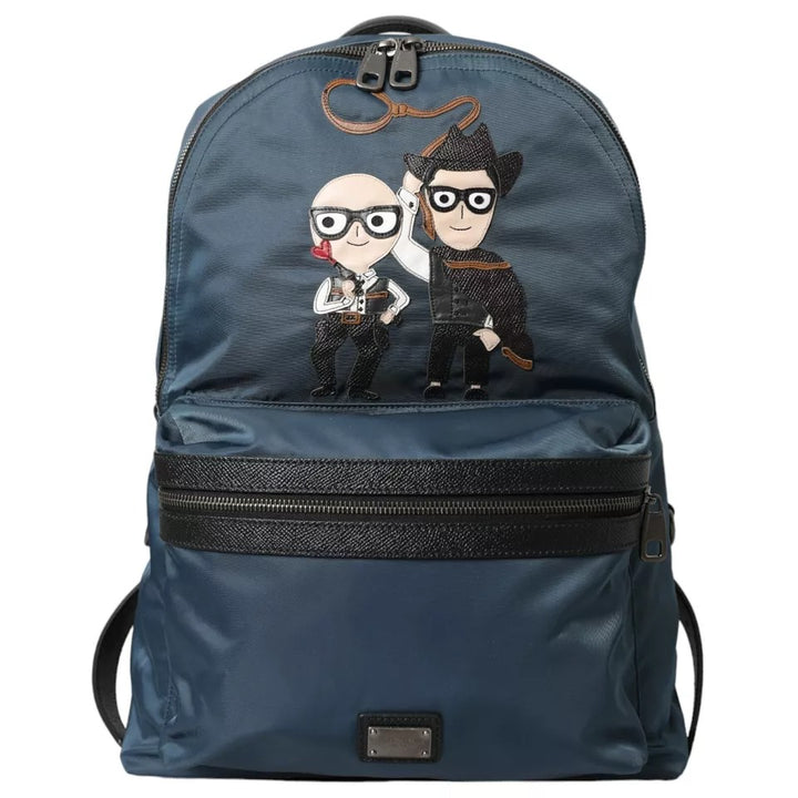 Blaues Nylon #DGFamily Patch Männer Rucksack Tasche