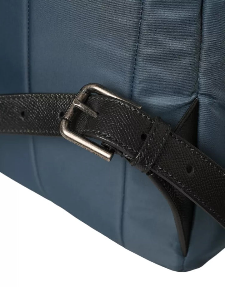 Blaues Nylon #DGFamily Patch Männer Rucksack Tasche