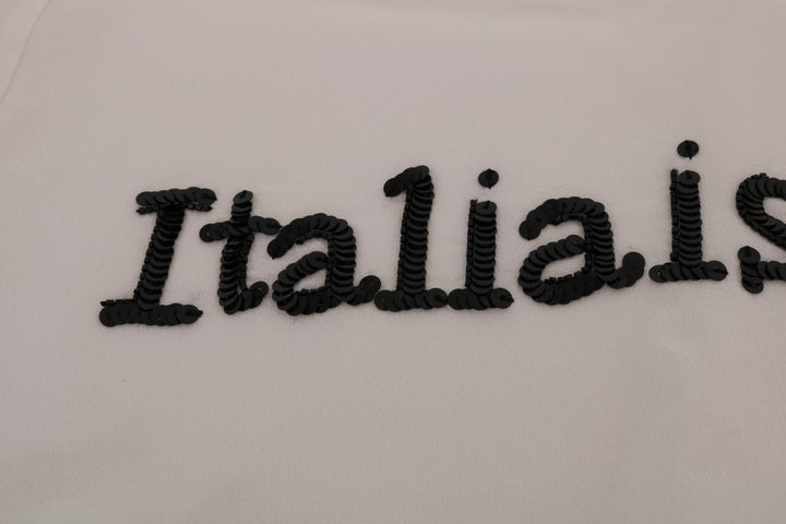 Weißes Seiden-T-Shirt ITALIA IS LOVE Bluse