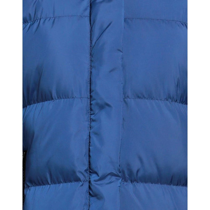 Elegante lange Daunenjacke mit Logo-Detail