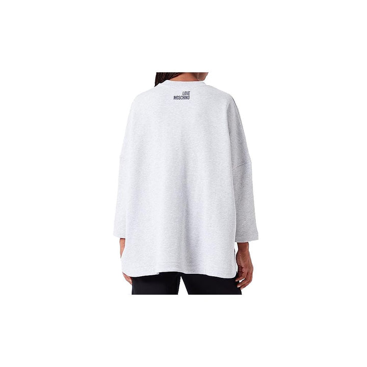 Graues Baumwoll-Sweatshirt in Übergröße für Frauen