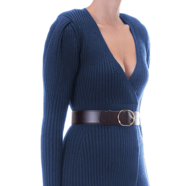 Blaues Kleid aus Wolle für Frauen
